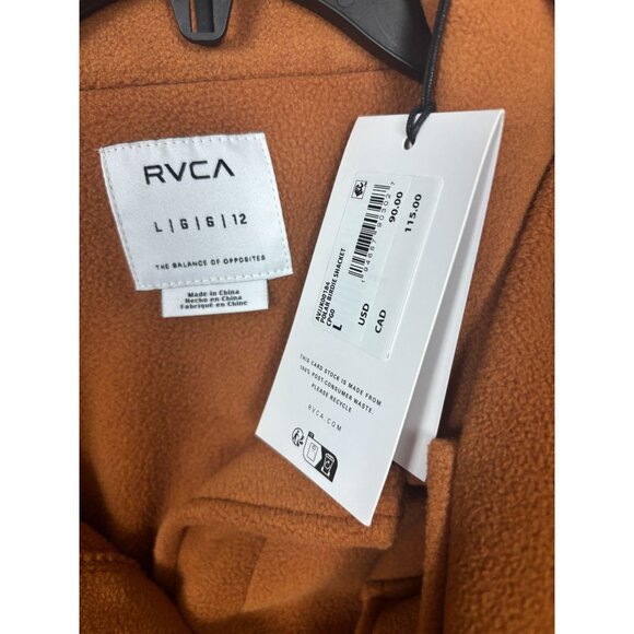 RVCA Women's Polar Birdie Shacket Mocha Bisque Overshirt Large Front Pocket NWTs - Picture 6 of 8